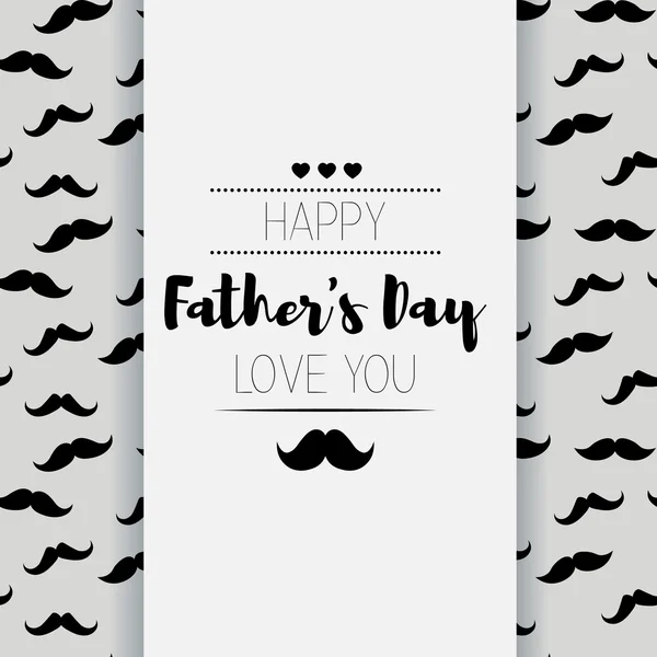 Ευτυχισμένος Πατέρες ημέρα. Hipster στυλ. Κάρτα με μουστάκι — Διανυσματικό Αρχείο