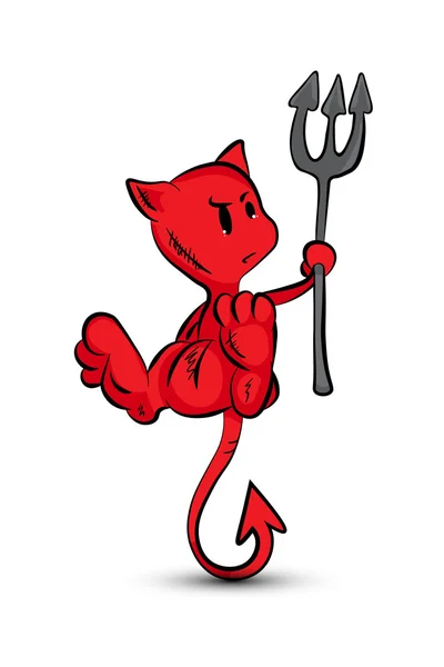 Caricatura de personaje de Halloween. Pequeño diablo rojo — Vector de stock