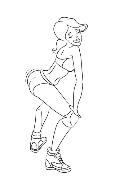 Danse du twerk. Une femme radhair. Illustration vectorielle. caractère — Image vectorielle