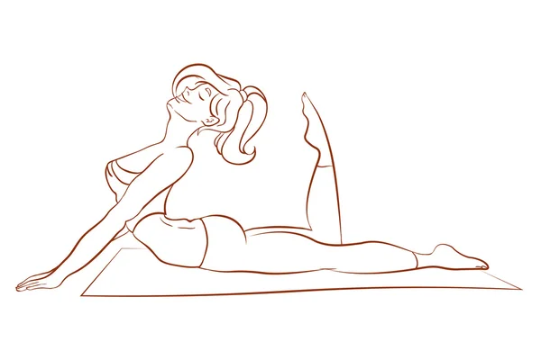 Illustrazione di yoga vettoriale. Stile di vita sano . — Vettoriale Stock