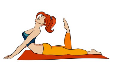 Yoga illüstrasyon. Sağlıklı yaşam tarzı.