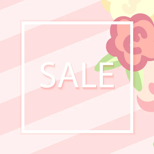 Fondo floral vectorial con venta de texto — Vector de stock