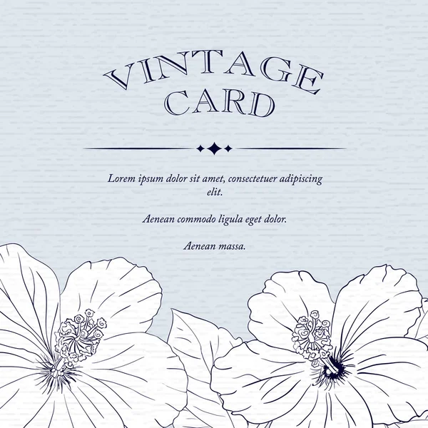 Modèle de carte de félicitations avec des fleurs d'hibiscus. Illustration vectorielle . — Image vectorielle