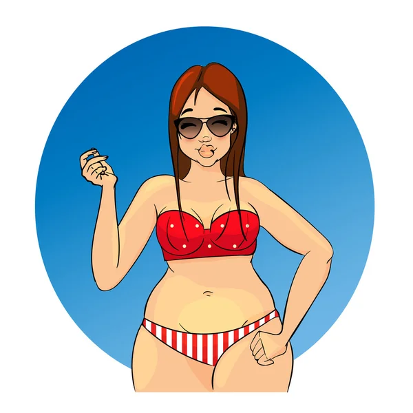 Cartoon character. Summer. redhair girl — Stock Photo, Image