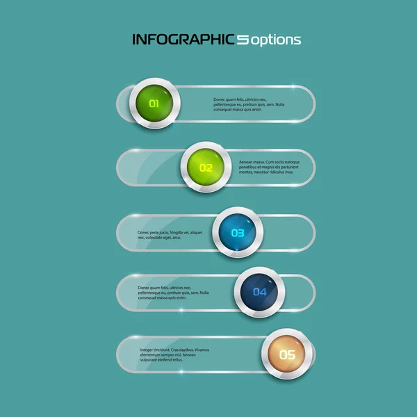 Steps horizontal infographic element — Stock Vector