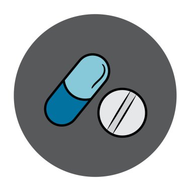 Kapsül simgesi. Tıbbi hap işareti. Uyuşturucu