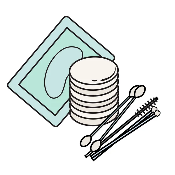 Iconos de higiene. Imagen vectorial. extensiones de pestañas materiales — Vector de stock