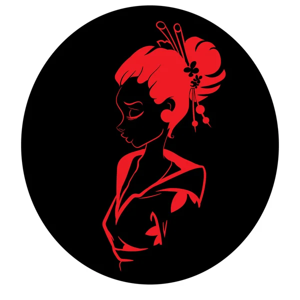 Wektor Geisha Woman ilustracja — Wektor stockowy