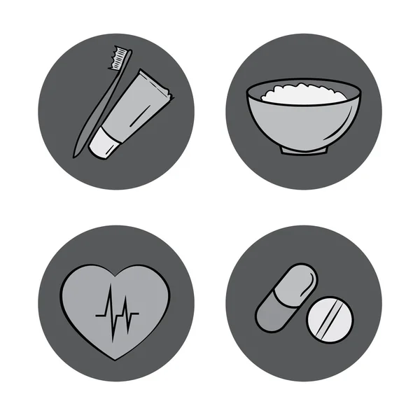Hälso ikoner. Medicin. medicinska skyltar — Stock vektor