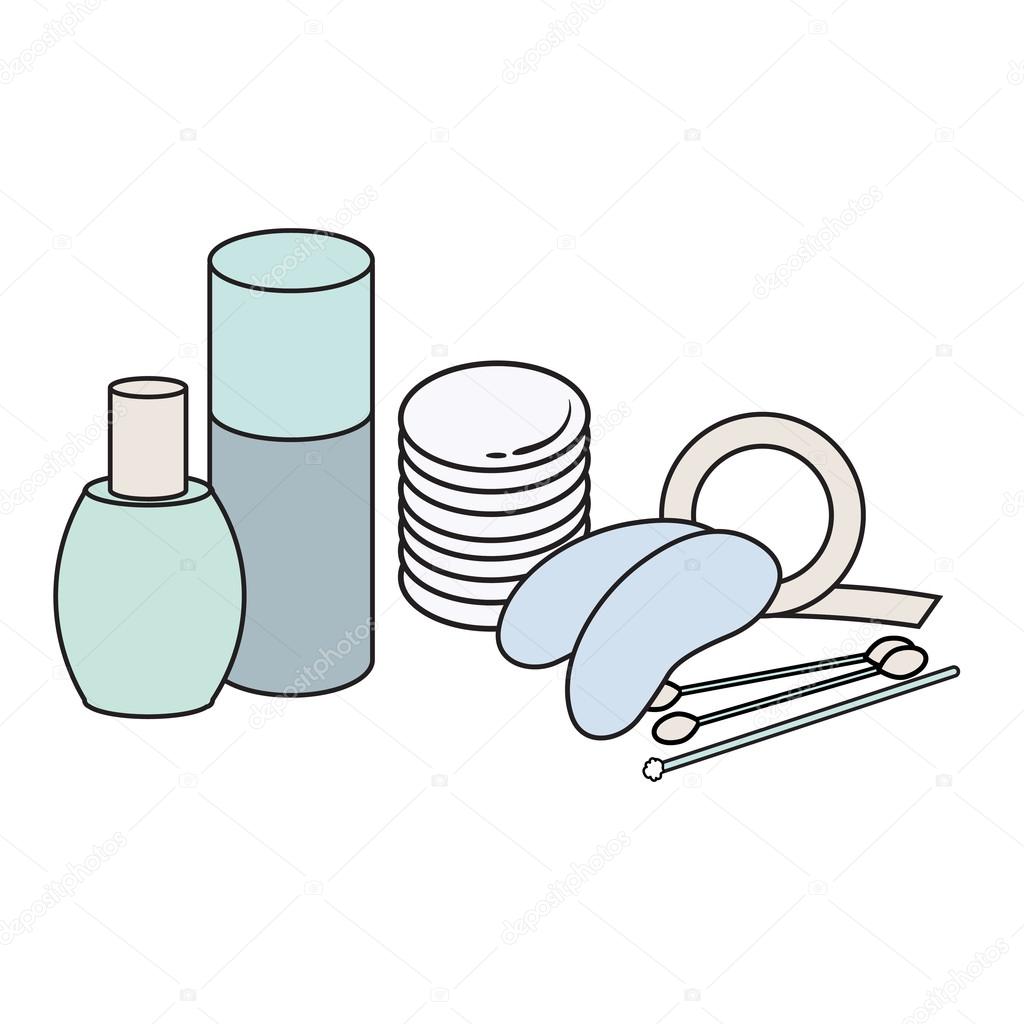 hygiene icons. Vector Picture. lash extensions materials