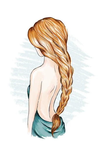 Girl with long hair