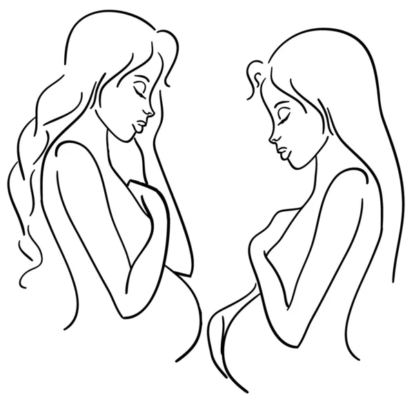 Femeie gravidă vector — Vector de stoc