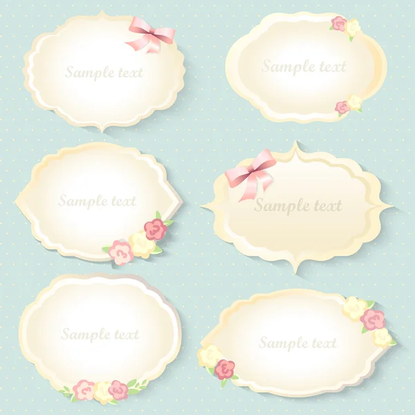 Ensemble de cadres vintage. style romantique, shabby chic — Image vectorielle