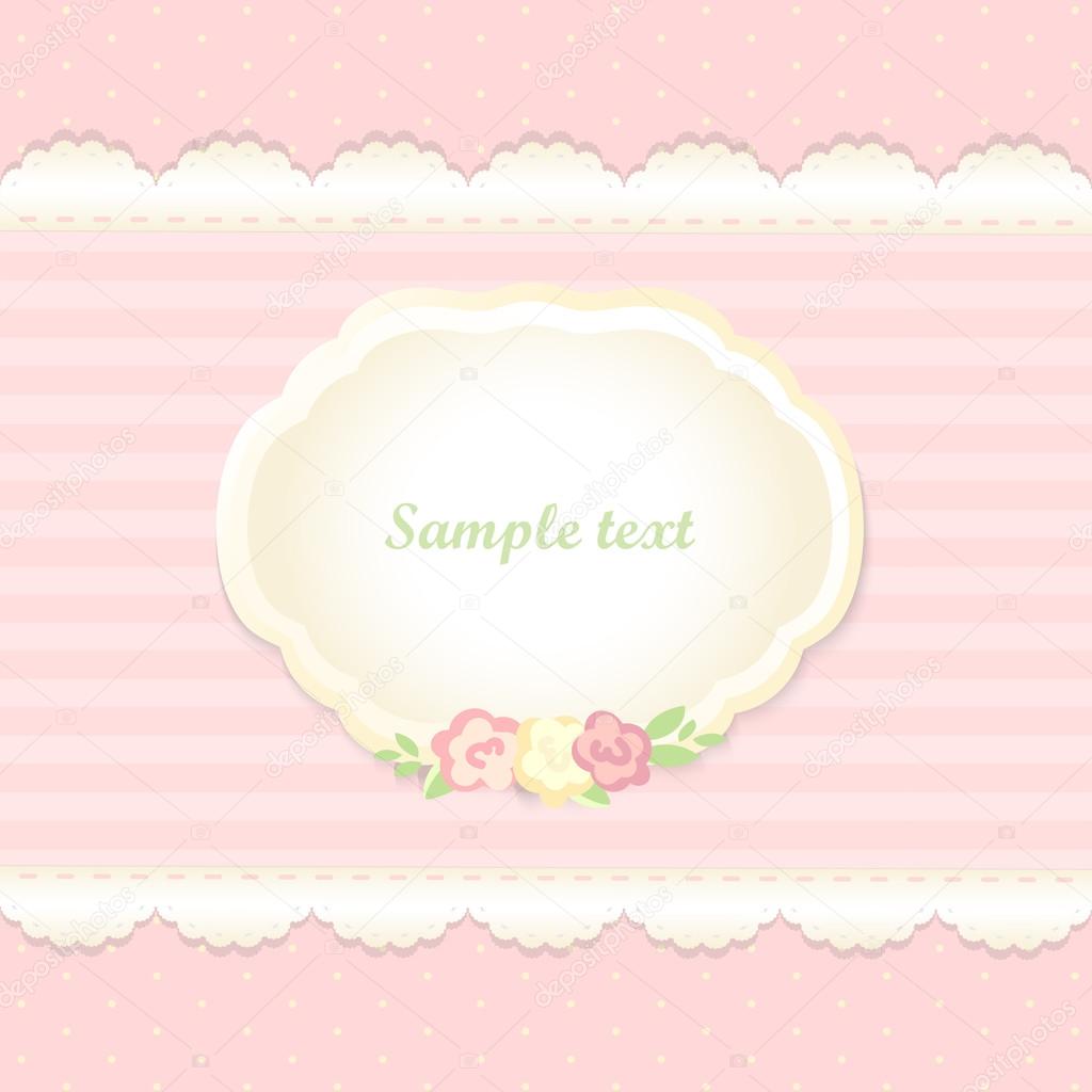 classic romantic invitation design. vector. pink
