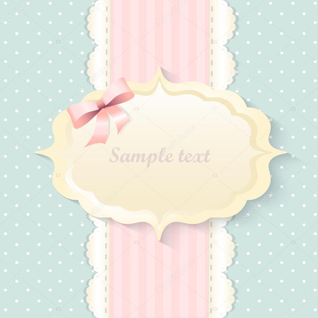 classic romantic invitation design. vector. pink, yellow and blu