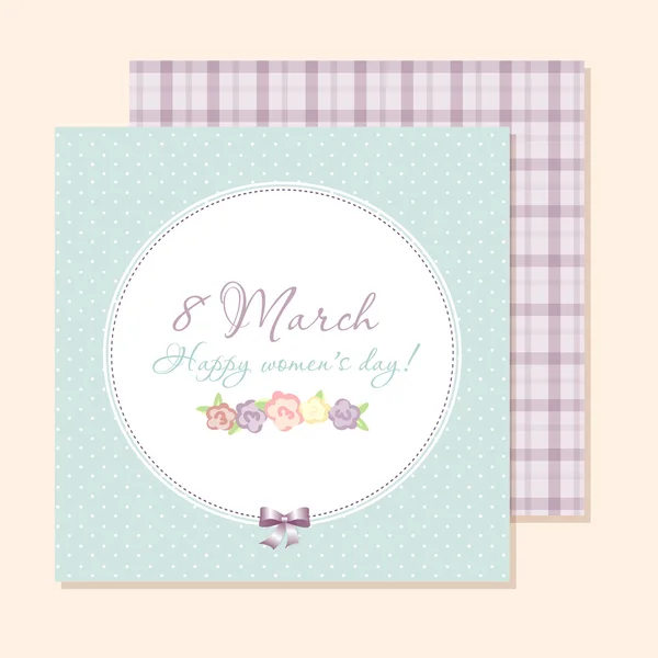 Tarjeta de felicitaciones. 8 de marzo — Vector de stock