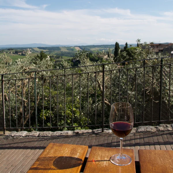 Rött vin i Toscana, Italien — Stockfoto