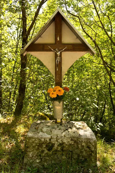 Crucifixo florestal — Fotografia de Stock