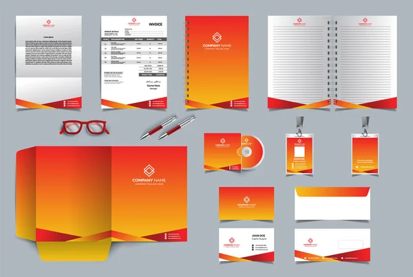 Corporate Identity Template Ontwerp Set Voor Zakelijke Briefpapier — Stockvector