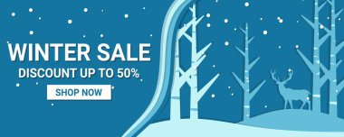 Kış ve Noel tanıtım afişleri kağıt kesim tarzında. Bu ay en iyi ürünlerinizi satmak için reklam pankartları.