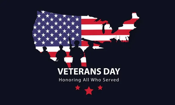 Veterans Day Memorial Day Patriot Vector Banner Brochure Print Sticker — Stock Vector