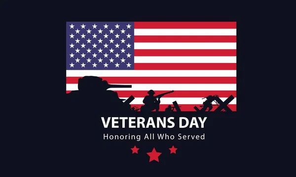 Veterans Day Memorial Day Patriot Vector Banner Brochure Print Sticker — Stock Vector