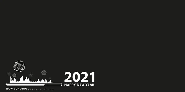 Ladestange Mit Übergang Von 2020 Auf 2021 Neujahr New York — Stockvektor
