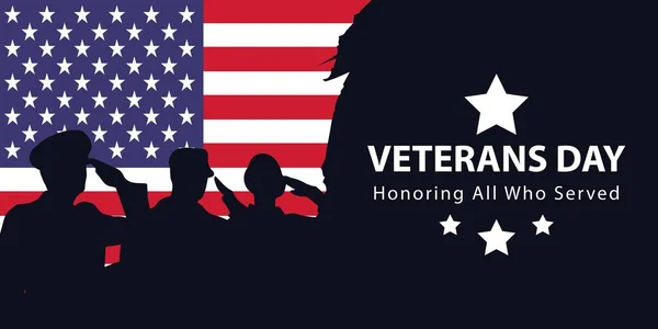 Veterans Day Memorial Day Patriot Vector Banner Brochure Print Sticker — Stock Vector