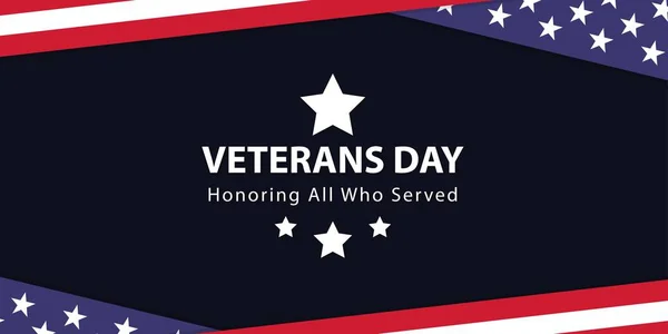 Veterans Day Memorial Day Patriot Vector Banner Brochure Print Sticker — Stock Vector