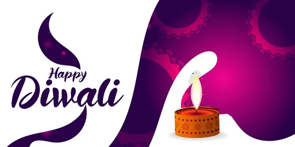 Καλή Diwali Όμορφο Διακοσμητικό Banner Σχεδιασμό — Διανυσματικό Αρχείο