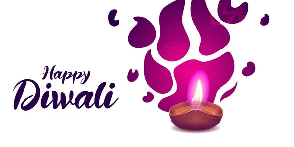 Feliz Diwali Hermoso Diseño Decorativo Banner — Vector de stock