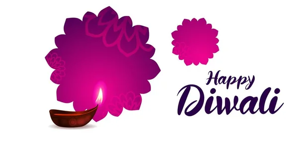 Happy Diwali Beautiful Decorative Banner Design — Stock Vector