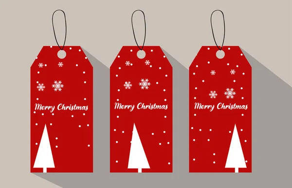 Coleção Etiquetas Natal Vermelho Promoção Venda Vetores Cartão Presente Diferentes — Vetor de Stock