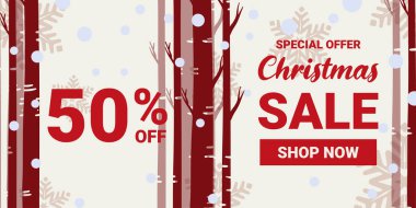 Noel ve Kış Satışı tanıtımı, pazarlama afişi ve afişi. Satışlarınızı artırmak için vektör.