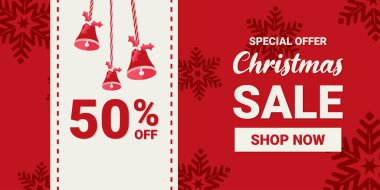 Noel ve Kış Satışı tanıtımı, pazarlama afişi ve afişi. Satışlarınızı artırmak için vektör.