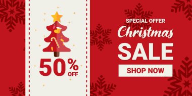 Noel ve Kış Satışı tanıtımı, pazarlama afişi ve afişi. Satışlarınızı artırmak için vektör.