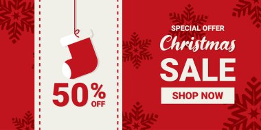 Noel ve Kış Satışı tanıtımı, pazarlama afişi ve afişi. Satışlarınızı artırmak için vektör.