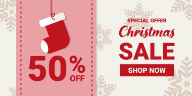 Noel ve Kış Satışı tanıtımı, pazarlama afişi ve afişi. Satışlarınızı artırmak için vektör.