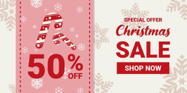 Noel ve Kış Satışı tanıtımı, pazarlama afişi ve afişi. Satışlarınızı artırmak için vektör.