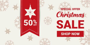 Noel ve Kış Satışı tanıtımı, pazarlama afişi ve afişi. Satışlarınızı artırmak için vektör.