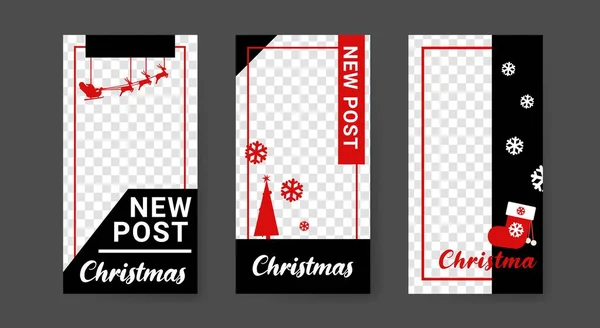 stock vector Social media post templates for digital marketing and sales promotion on christmas and new year. fashion advertising. Offer social media banners. vector photo frame mockup illustration