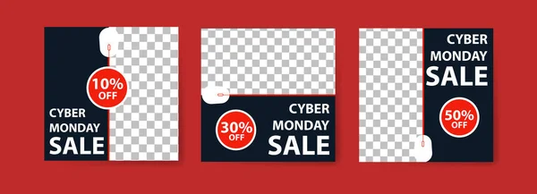 stock vector Cyber Monday Sale. Social media post templates for digital marketing and sales promotion on Cyber Monday. Offer social media banners. vector photo frame mockup illustration