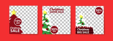 Sosyal medya, dijital pazarlama ve yılbaşı ve yeni yılda satış promosyonu için şablonlar yayınlıyor. Moda reklamcılığı. Sosyal medya afişleri teklif et. vektör fotoğraf çerçevesi örnekleme