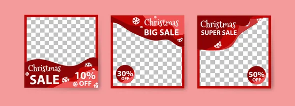 stock vector Social media post templates for digital marketing and sales promotion on christmas and new year. fashion advertising. Offer social media banners. vector photo frame mockup illustration