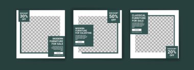 Mobilya satışı için sosyal medya şablonu. Mobilya satışı reklamı. Mobilya reklamları için sosyal medya afişleri teklif et. Sosyal medya promosyon için tasarım şablonu.