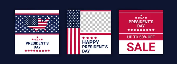 President Day Greeting Card Displayed National Flag United States America — Stock Vector