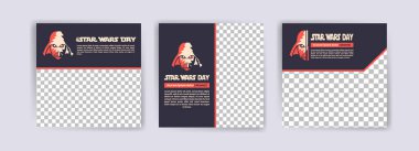 Star wars day. Social media templates for star wars day. Banner vector for social media ads, web ads, business messages, discount flyers and big sale banners. clipart