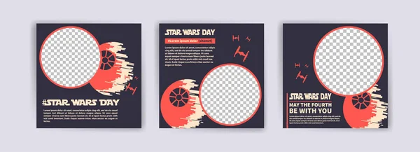 Stjärnornas Krigsdag Sociala Medier Mallar För Star War Day Banner — Stock vektor