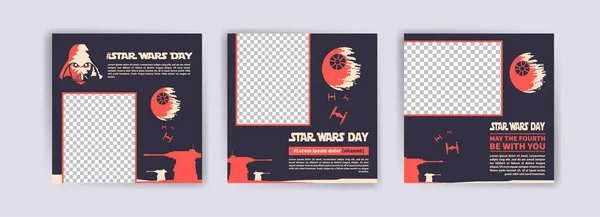 Star Wars Day Social Media Templates Star Wars Day Banner — Stock Vector