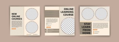 Dijital öğrenme. Çevrimiçi kurslar ve dersler. Sosyal medya dijital pazarlama ve tanıtım şablonları yayınlıyor. Webinarlar için reklamlar. Evde bile çalışmaya devam et..